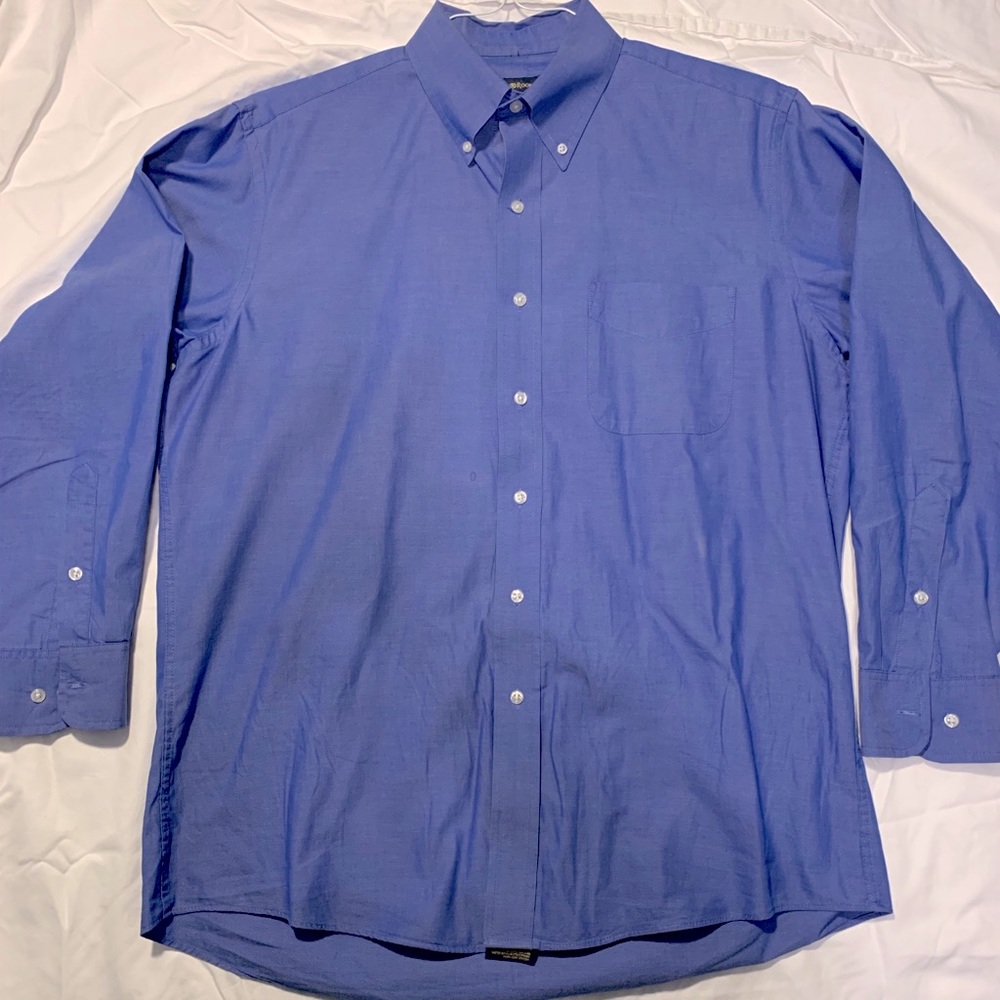 Blue Button Down Collar Dress Shirt.